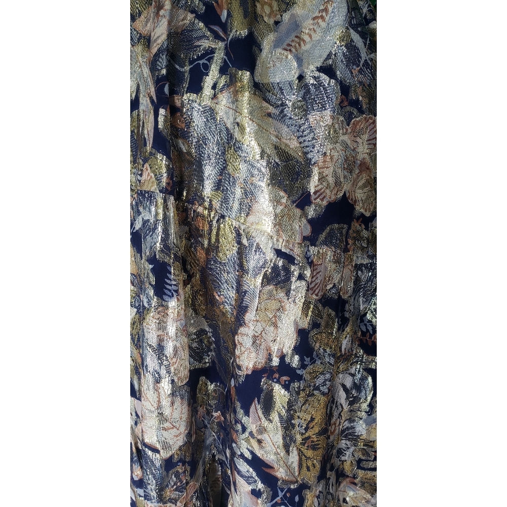 LAST ONE! 45. J.Crew Collection one-shoulder silk-Lurex® dress in lily swirl - Picture 7 of 13